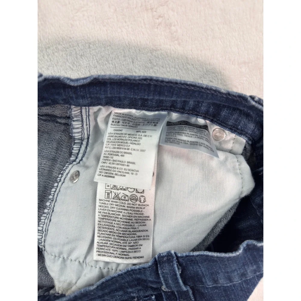 Levis 505 Straight Leg Jeans Dark Wash Blue Denim Mens 16M W33 L32